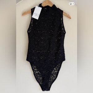 ZARA Black Lace Bodysuit